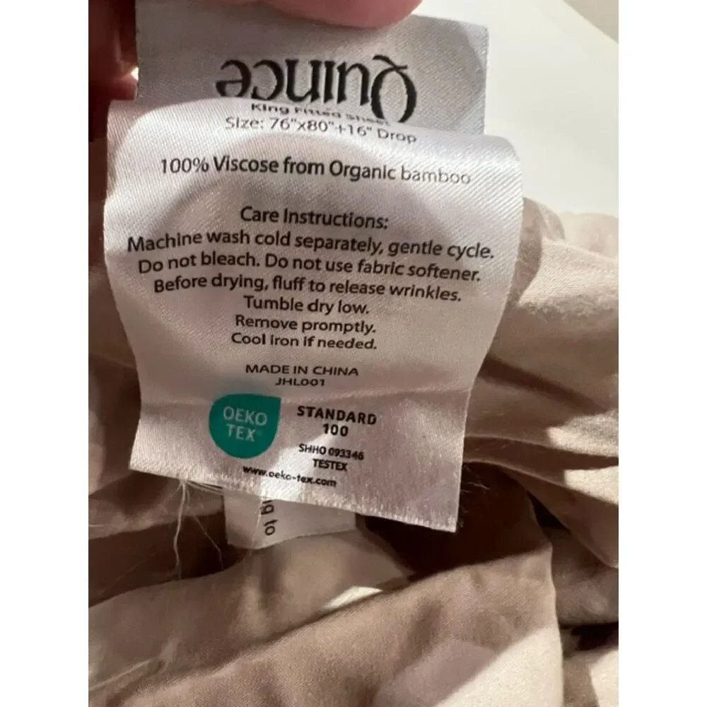 Quince Organic Bamboo King Fitted Sheet Sand NWOT